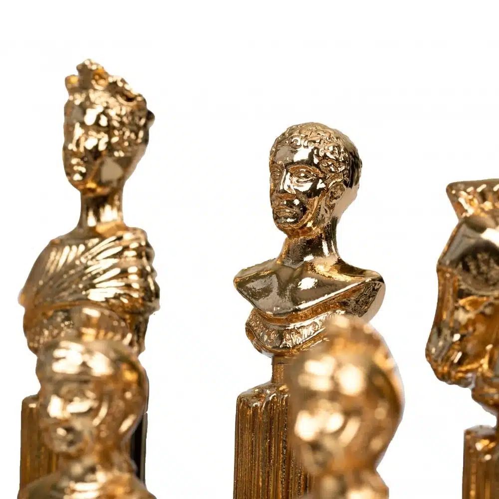 Set di Scacchi in Metallo Placcato Oro e Argento Colonna Romana - immagine 4