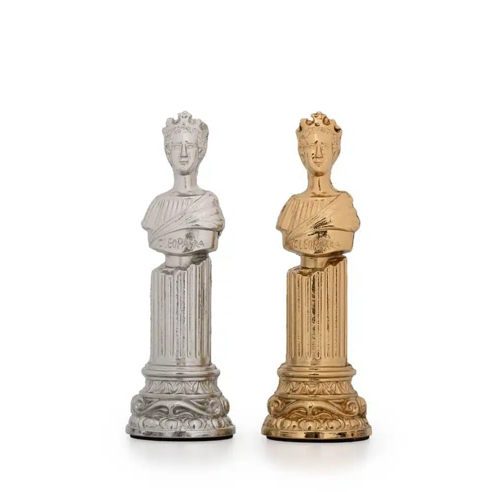 Set di Scacchi in Metallo Placcato Oro e Argento Colonna Romana - immagine 6