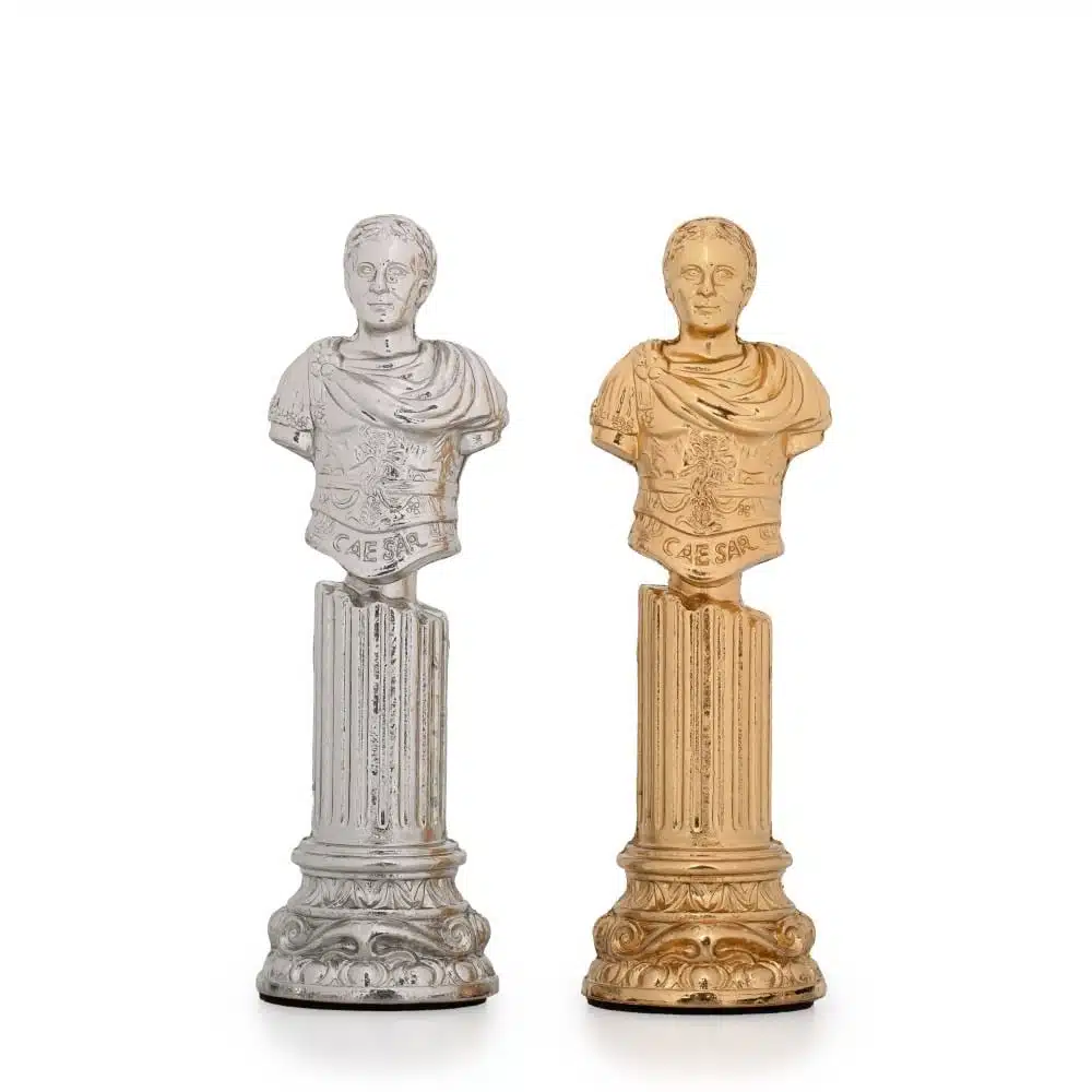 Set di Scacchi in Metallo Placcato Oro e Argento Colonna Romana - immagine 2