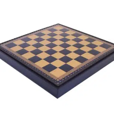 Scacchiera in Similpelle Blu con Vano Portapezzi