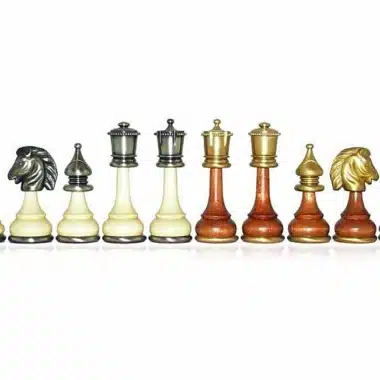Jeu d'Echecs "Large Persian" en Bois et Laiton Massif