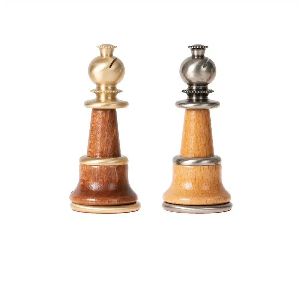 Set Staunton XL II Scacchiera in Legno di Olmo e Radica Laccata & Scacchi in Legno e Ottone - immagine 18