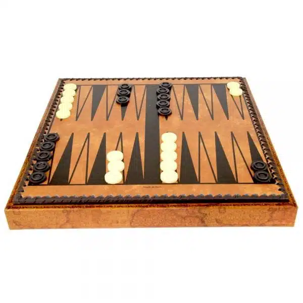 Set Florentine II Scacchiera in Similpelle & Scacchi in Legno Massello e Metallo - immagine 13