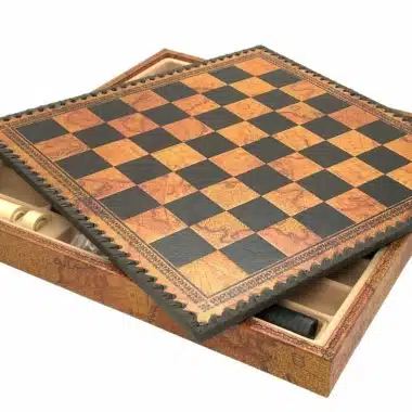 Scacchiera in Similpelle Ancient World con Vano Portapezzi