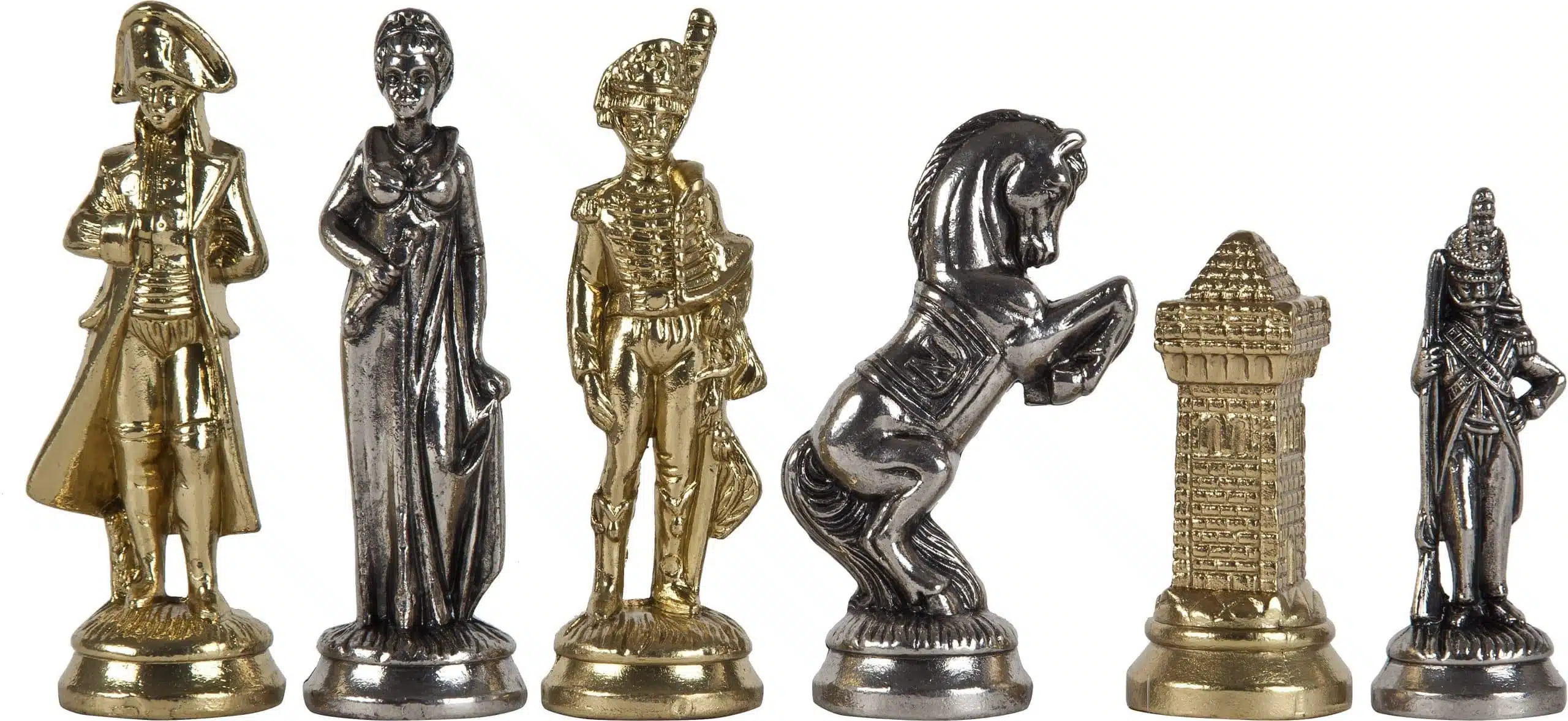 Set Grande Napoleone IV Scacchiera in Legno Originale e Scacchi in Metallo - immagine 10