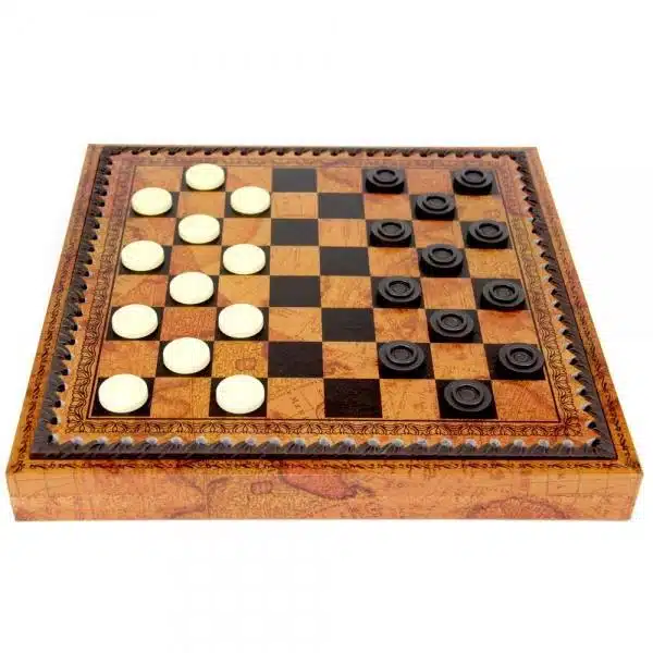 Set Florentine II Scacchiera in Similpelle & Scacchi in Legno Massello e Metallo - immagine 12