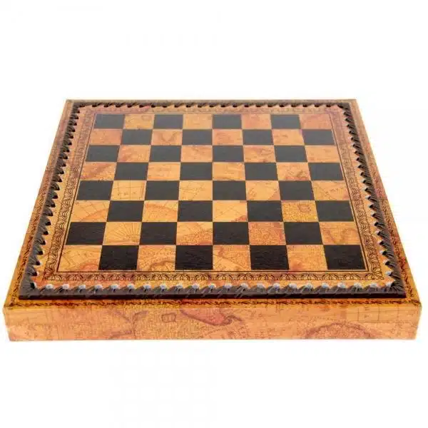 Set Florentine II Scacchiera in Similpelle & Scacchi in Legno Massello e Metallo - immagine 10