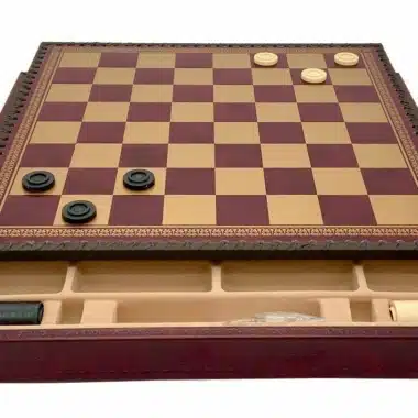 Scacchiera in Similpelle Bordeaux con Vano Portapezzi