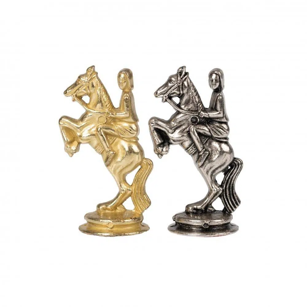 Set Camelot Re Artù VII Scacchiera in Similpelle & Scacchi in Metallo Massiccio - immagine 20