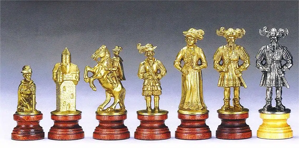 Jeu d'Echecs "Lanzichenecchi" en Bois et Métal