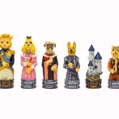 Jeu d'Echecs en Résine "Chiens vs Chats"