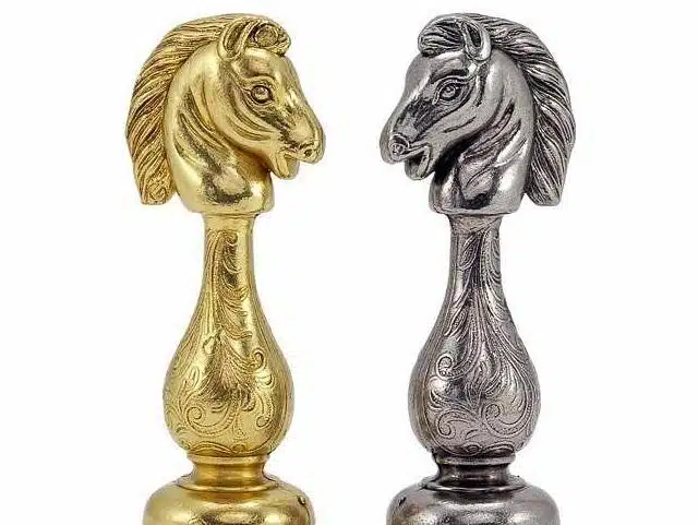 Jeu d'Echecs en Métal Plaqué Or et Argent "Arabic Style"