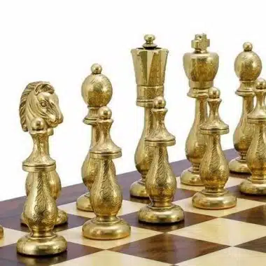 Jeu d'Echecs en Métal Plaqué Or et Argent