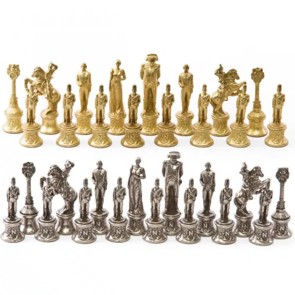 Set Napoleon Scacchiera in Similpelle & Scacchi in Metallo Massiccio - immagine 8