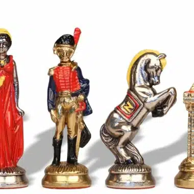 Set di Scacchi in Metallo Dipinto a Mano Napoleone Waterloo