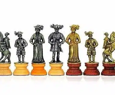 Jeu d'Echecs "Lanzichenecchi" en Bois et Métal