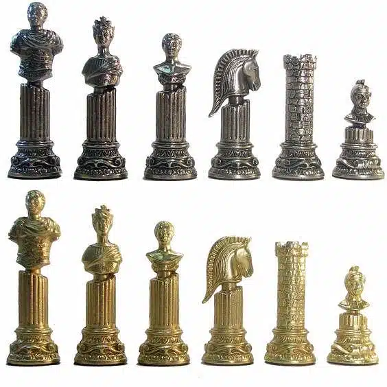 Jeu d'Echecs en Métal "Colonne Romaine"