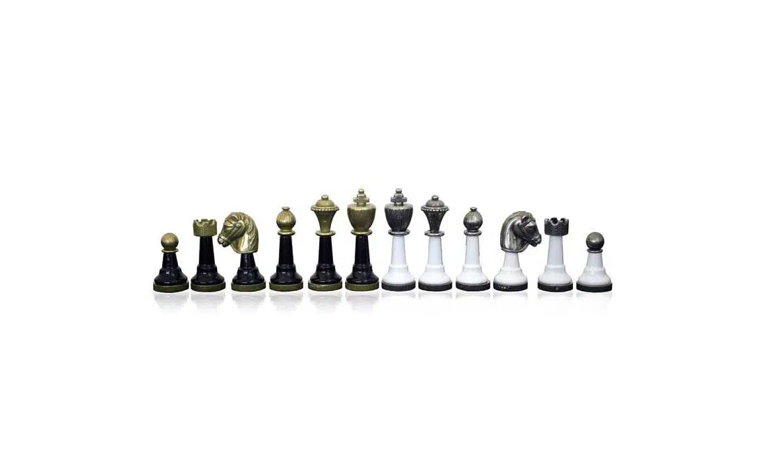 Set Staunton Design X Scacchi e Scacchiera in Marmo Nero e Bianco - immagine 5