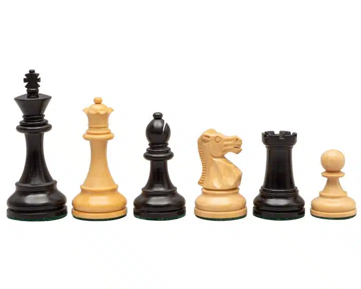 Jeu d'Échecs Anglais en Bois de Buis et Bois de Buis ébonisé