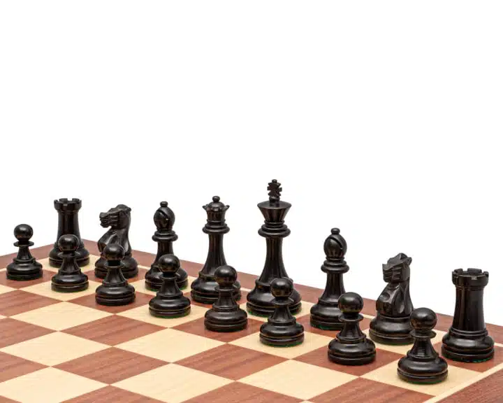 Jeu d'Échecs Anglais en Bois de Buis et Bois de Buis ébonisé