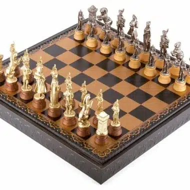 Set di Scacchi Napoleone con Scacchiera Nera e Vano Portapezzi