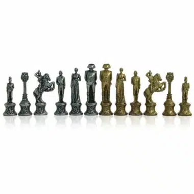 Jeu d'Échecs Napoléon - Échiquier en similicuir & Pièces en métal