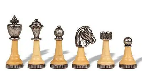 Set di Scacchi Classico - Scacchiera e Backgammon con Vano Portapezzi in Similpelle & Pezzi in Legno e Metallo - immagine 7