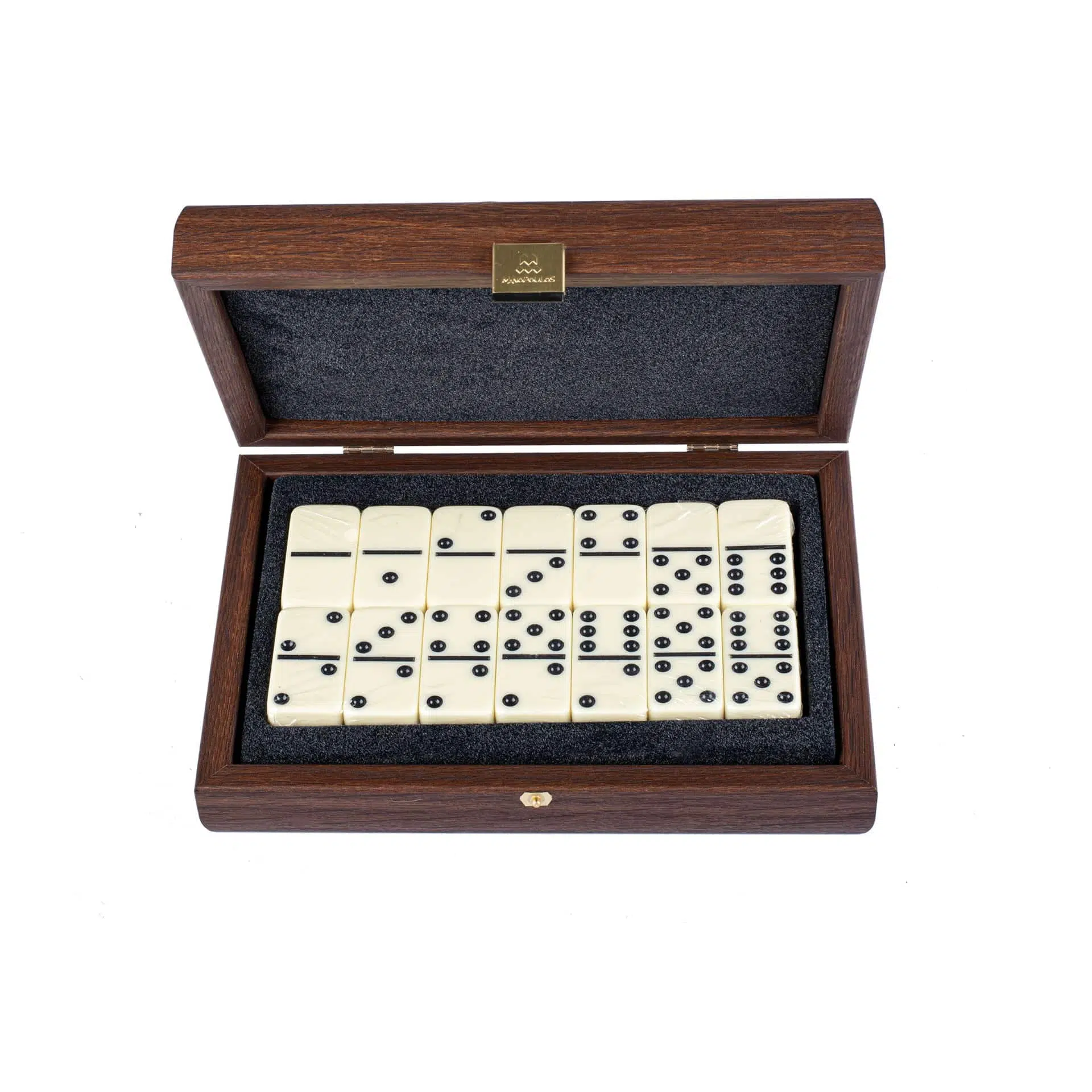 Set di Domino Marrone - Cofanetto in Pelle Marrone e Legno - immagine 2