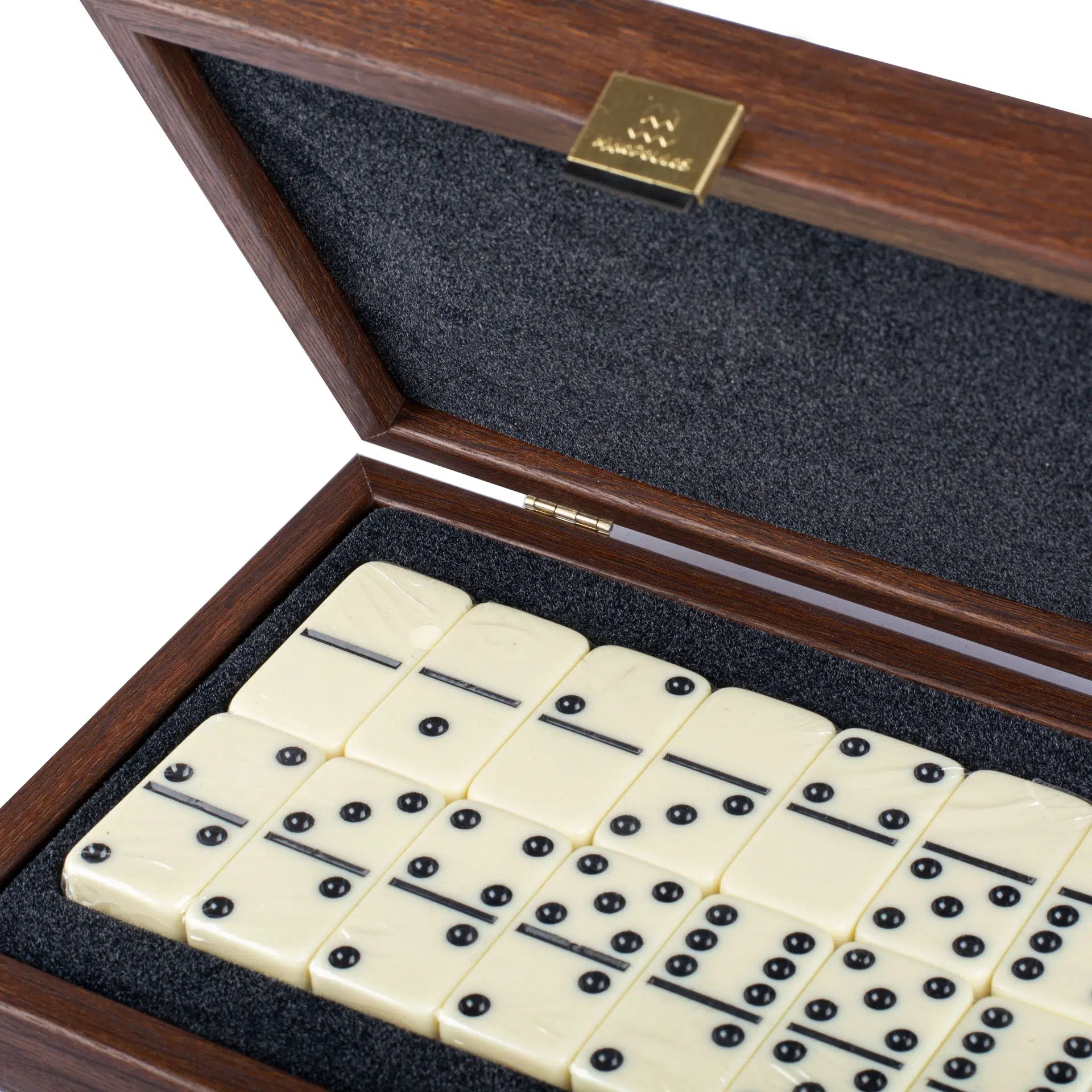 Set di Domino Marrone - Cofanetto in Pelle Marrone e Legno - immagine 3