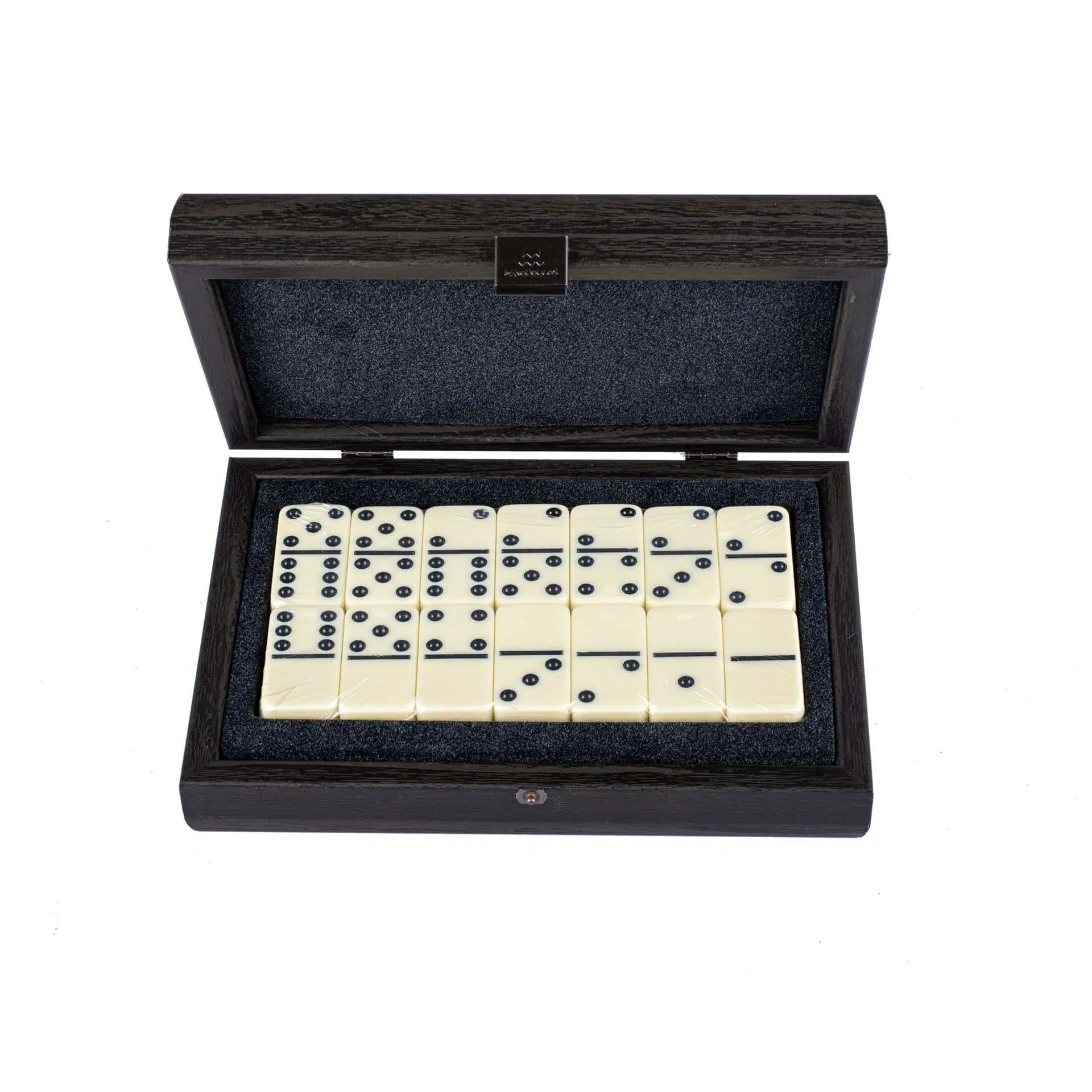 Set di Domino Grigio Scuro - Cofanetto in Legno ed Ecopelle - immagine 2