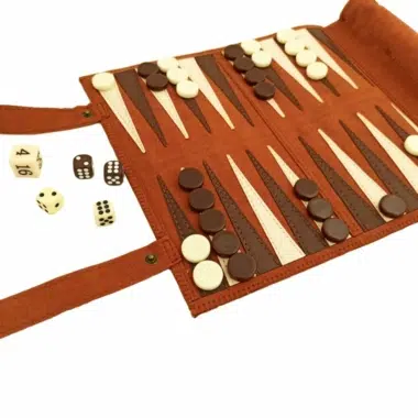 Alternative view of Set di Scacchi, Dama e Backgammon Arrotolabile Marrone