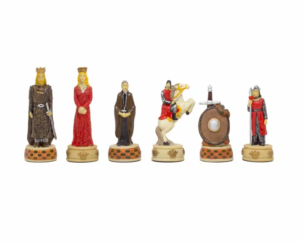 Set di Scacchi Guerra d'Indipendenza Scozzese in Resina con Scacchiera in Similpelle - immagine 15