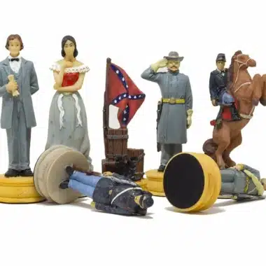 Alternative view of Set di Scacchi Guerra Civile Americana in Resina & Scacchiera in Similpelle con Vano Portapezzi