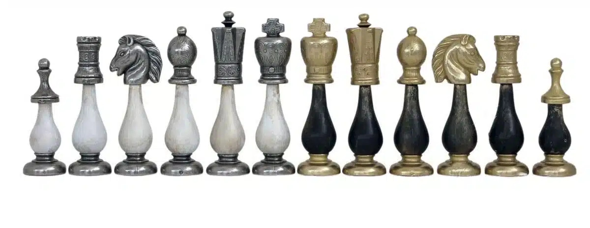 Set di Scacchi Bianco e Nero Staunton - Scacchiera in Marmo e Legno con Vano Portapezzi & Pezzi degli Scacchi in Legno e Metallo - immagine 11