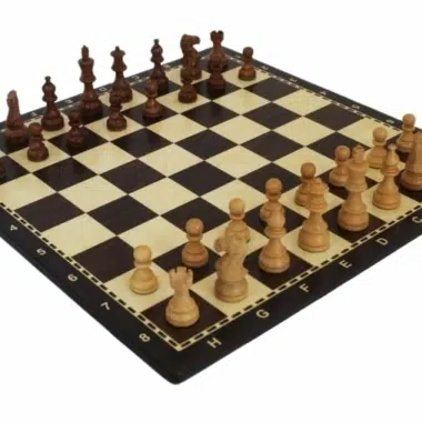 Grande Set di Scacchi Staunton in Legno di Acacia e Scacchiera in Legno Alfanumerica