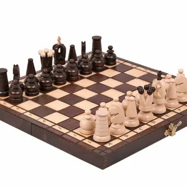 Piccolo Set di Scacchi da Viaggio Pieghevole in Legno