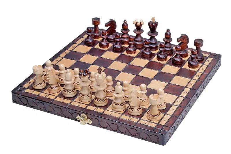 Set di Scacchi Pieghevole in Legno