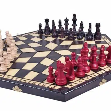 Set di Scacchi a Tre Giocatori in Legno