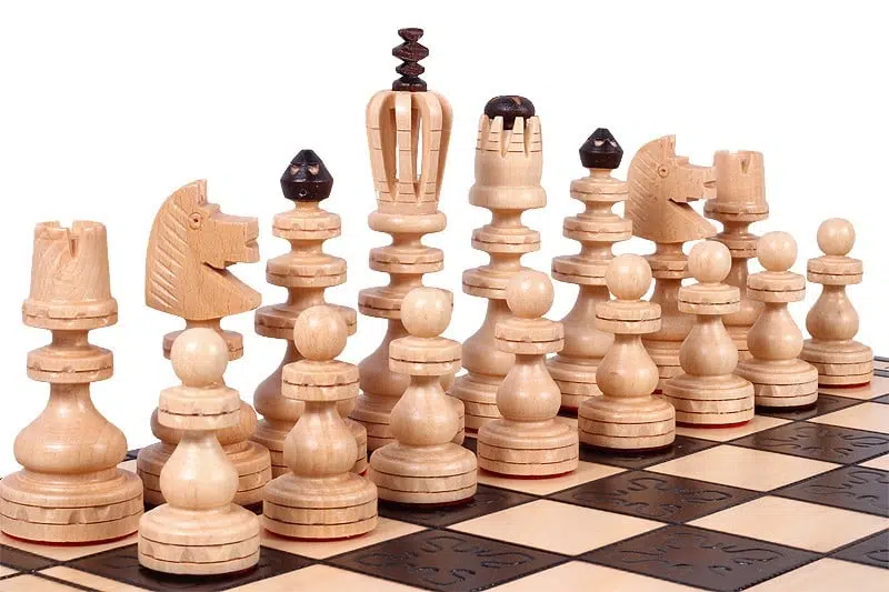 Grande Set di Scacchi e Scacchiera Pieghevole in Legno con Vano Portapezzi - immagine 4