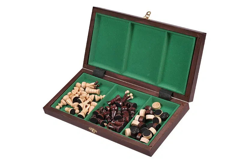 Set di Scacchi e Dama Pieghevole in Legno - immagine 11