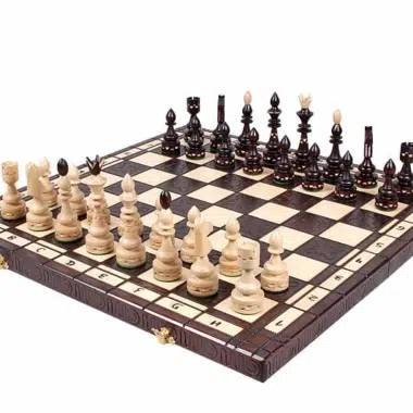 Set di Scacchi e Scacchiera in Legno Pieghevole