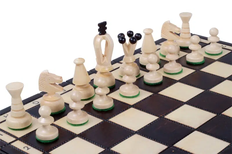 Set di Scacchi e Scacchiera in Legno Pieghevole con Vano Portapezzi - immagine 5