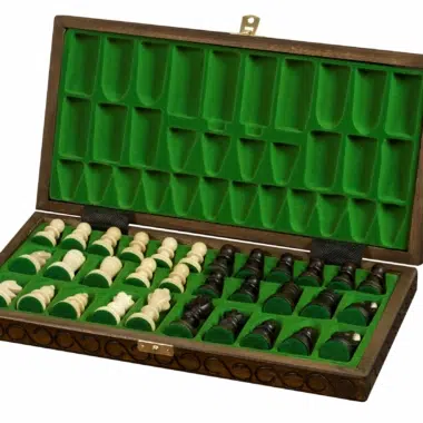 Alternative view of Set di Scacchi in Legno Pieghevole con Vano Portapezzi