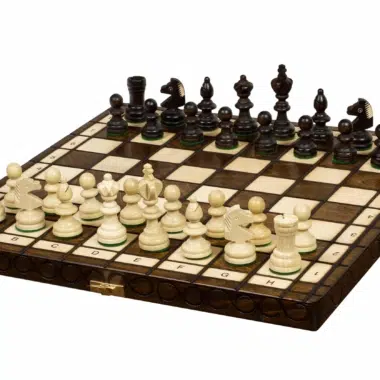 Set di Scacchi in Legno Pieghevole con Vano Portapezzi