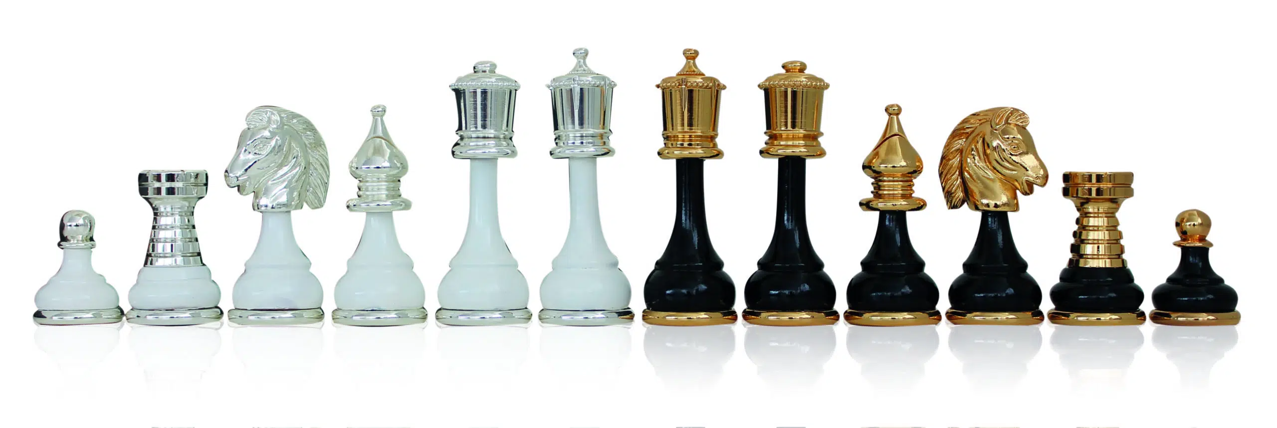 Scacchiera su Piedistallo in Legno Nero e Bianco e Pezzi degli Scacchi in Ottone e Legno Nero e Bianco - immagine 3