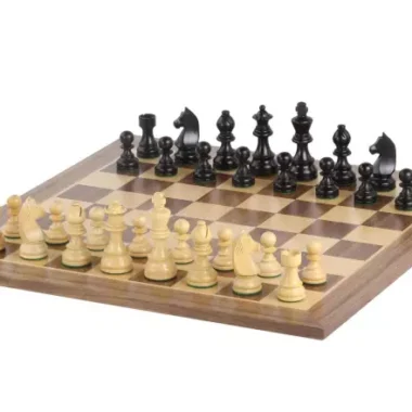 Ensemble Germany Jeu d'Échecs Staunton en Bois d'Ébène et de Buis et Echiquier en Bois de Noyer