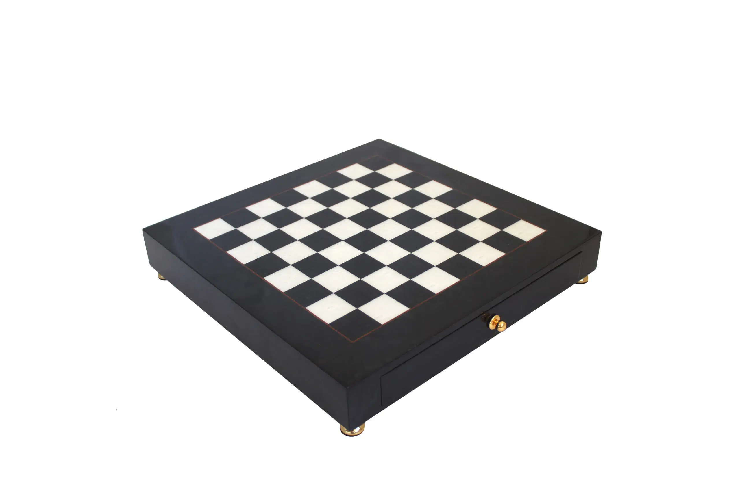 Scacchiera su Piedistallo in Legno Nero e Bianco e Pezzi degli Scacchi in Ottone e Legno Nero e Bianco - immagine 5
