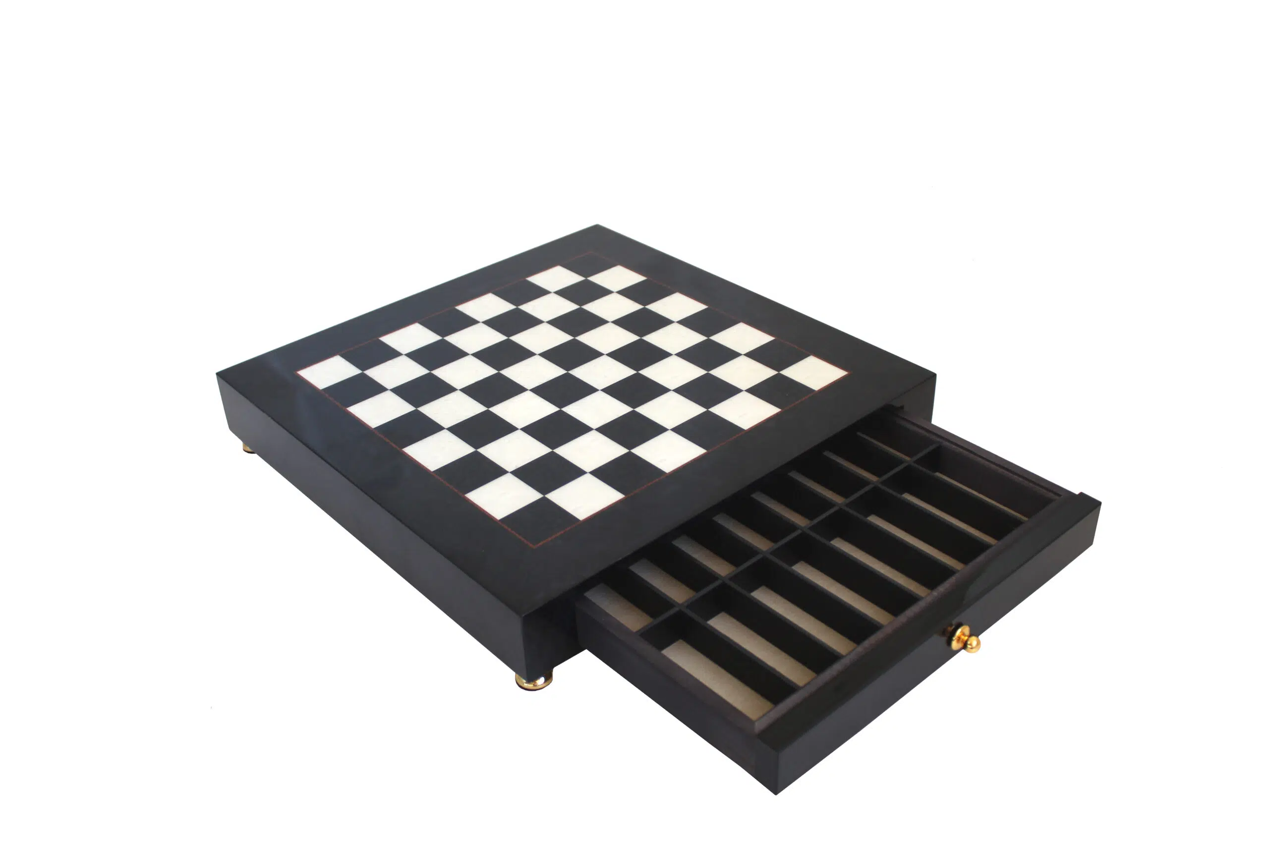 Scacchiera su Piedistallo in Legno Nero e Bianco e Pezzi degli Scacchi in Ottone e Legno Nero e Bianco - immagine 4