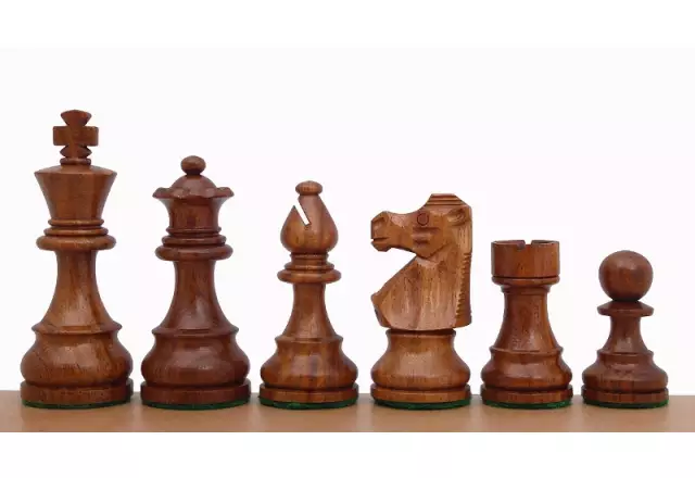 Pièces d'Échecs Staunton Français en Bois d'Acacia et Buis