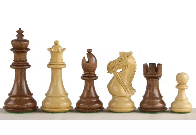 Pièces d'Échecs Staunton Mariage Royal en Bois de Buis et Acacia